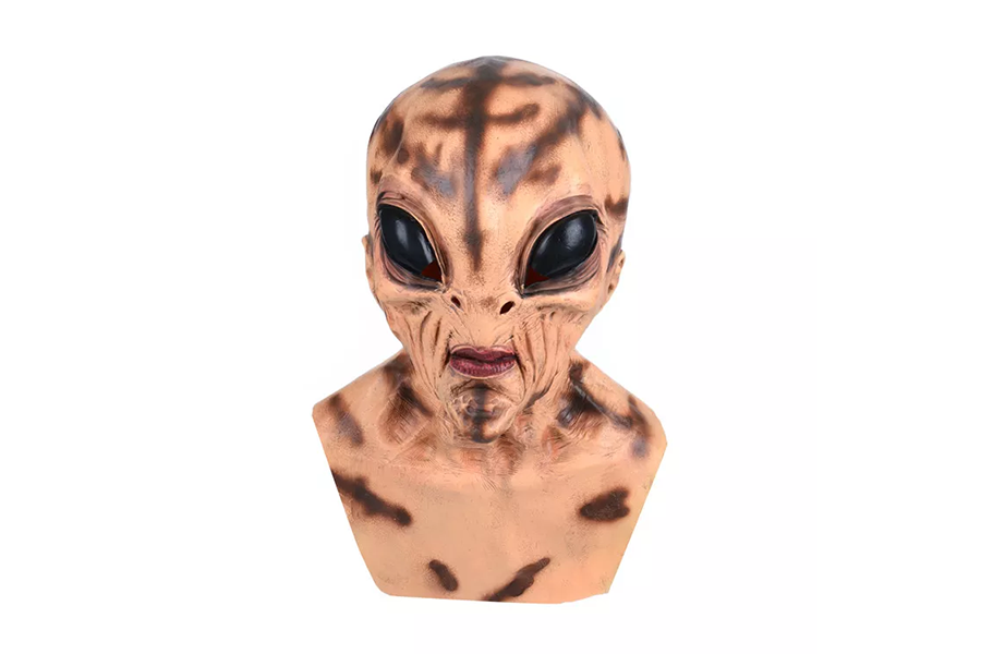 A scary mask that represents an alien character