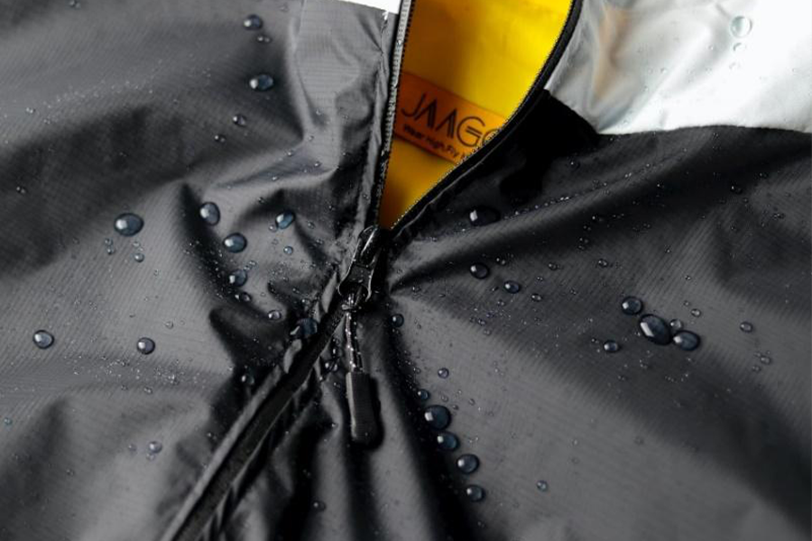 Black waterproof rain jacket for men